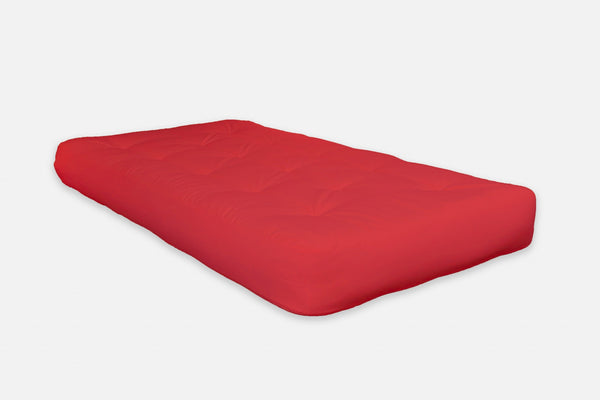 8' Red Double Poly Single Foam Futon Queen Mattress