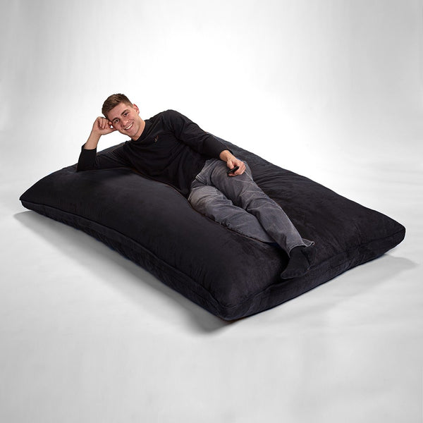 73' x 38' Black Sofa Sack Bean Bag Lounger