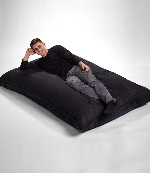 73' x 38' Black Sofa Sack Bean Bag Lounger