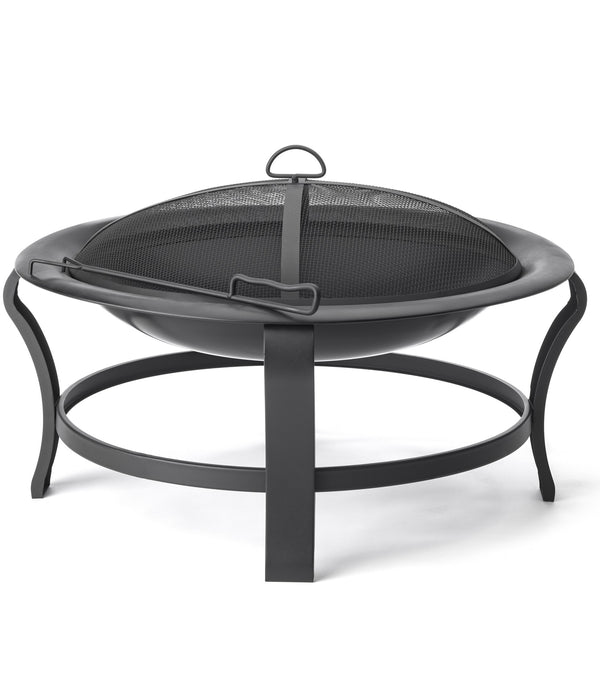 Black Steel Round Wood Burning Fire Pit