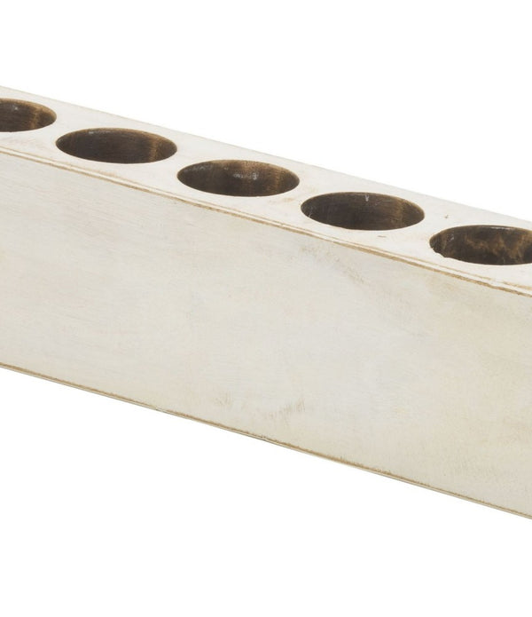 Distressed White 7 Hole Sugar Mold Candle Holder