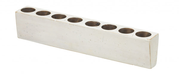 Distressed White 8 Hole Sugar Mold Candle Holder