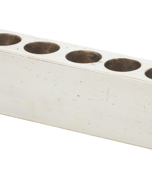 Distressed White 8 Hole Sugar Mold Candle Holder