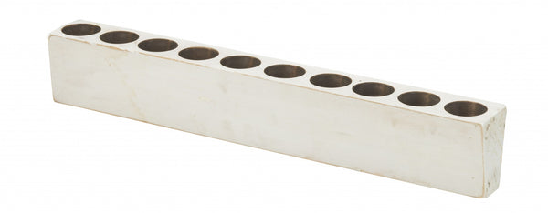 Distressed White 10 Hole Sugar Mold Candle Holder