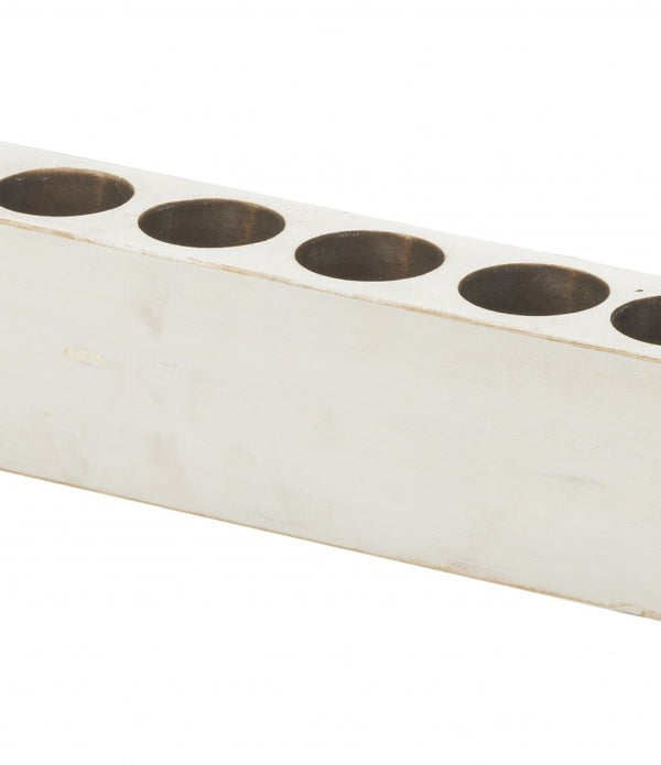 Distressed White 10 Hole Sugar Mold Candle Holder