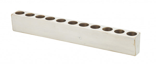 Distressed White 11 Hole Sugar Mold Candle Holder