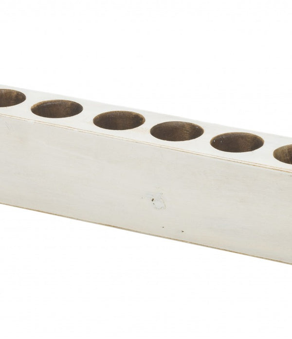 Distressed White 11 Hole Sugar Mold Candle Holder