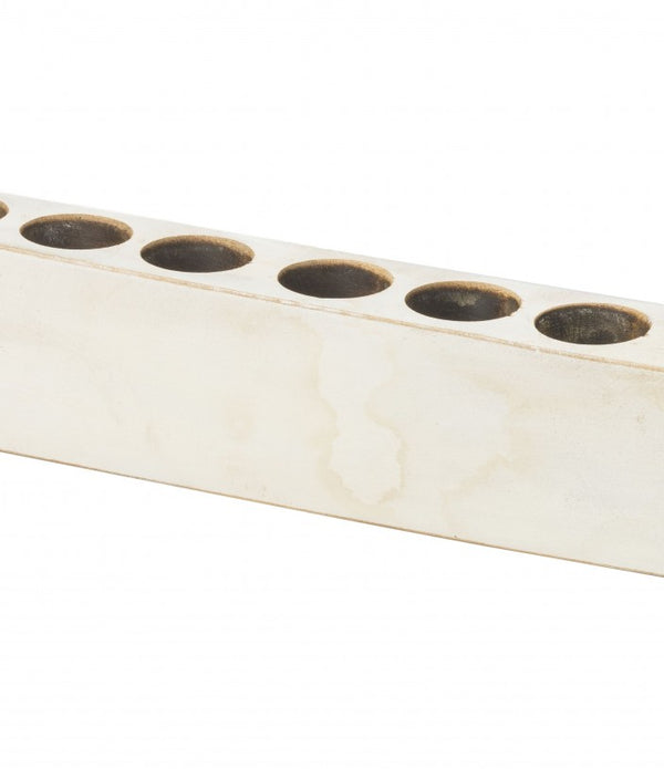 Distressed White 12 Hole Sugar Mold Candle Holder