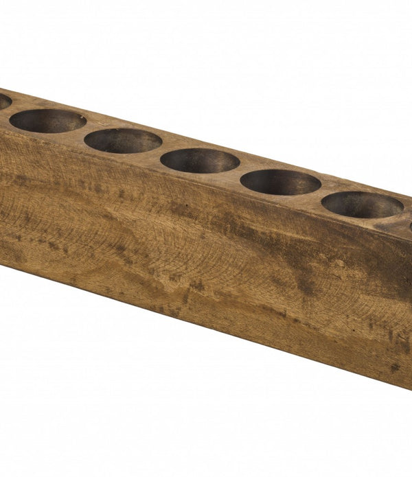 Distressed Maple Stain 10 Hole Sugar Mold Candle Holder