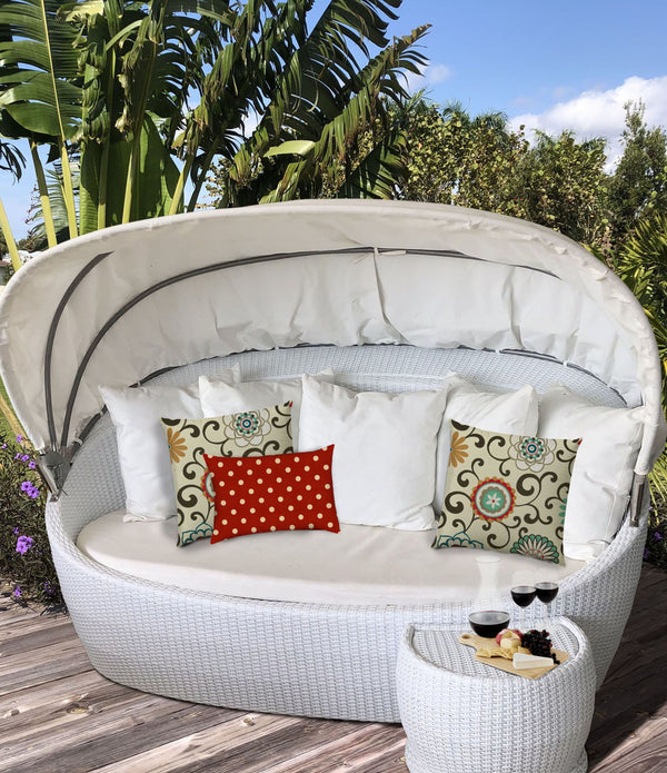 Set of 3 Cream Classic Indoor Outdoor Sewn Pillows