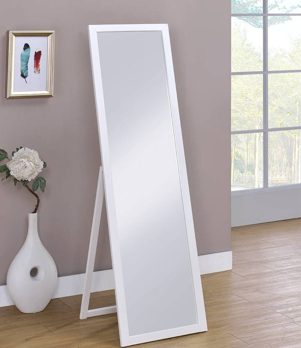 Crisp White Full Length Standing Mirror