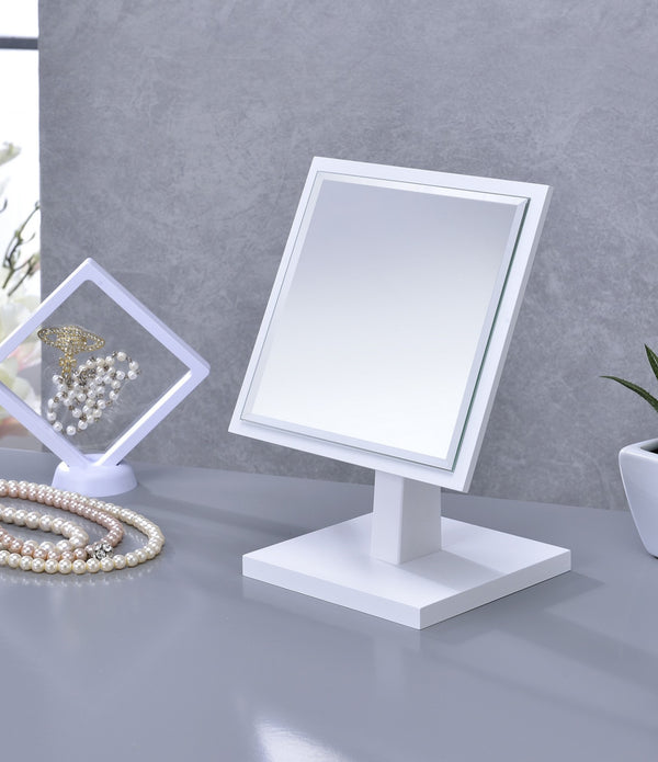 Pretty White Square Make Up Vanity Mirror