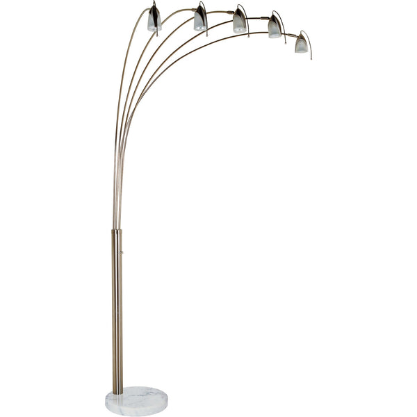 Dull Gold Metal Floor Lamp with Five Adjustable Swing Arms