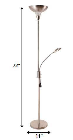 Two Light Bronze Metal Floor Lamp