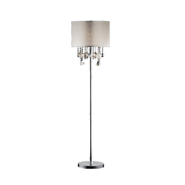 Bling Silver Floor Lamp with Crystal Accents