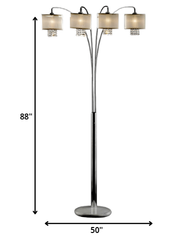 Four Light Floor Lamp with Crystal Accents