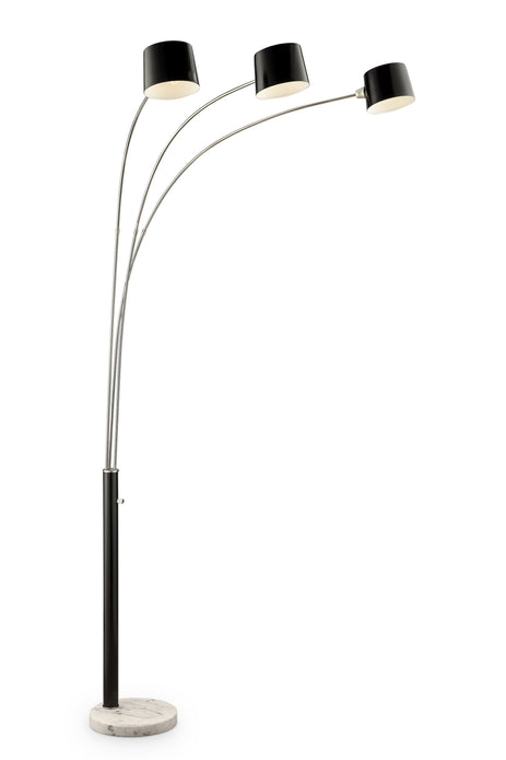 Black Metal Three Light Floor Lamp