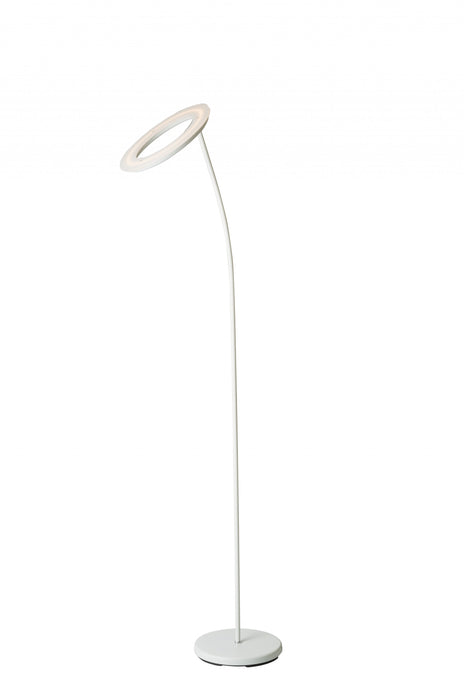 White Metal Floor Lamp with Halo Shade