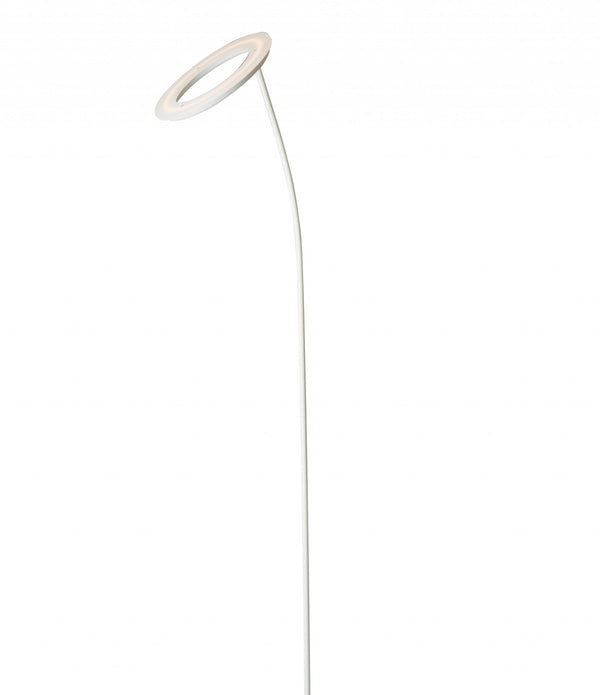 White Metal Floor Lamp with Halo Shade