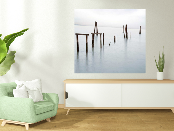 Wood Poles in the Water 4 Giclee Wrap Canvas Wall Art