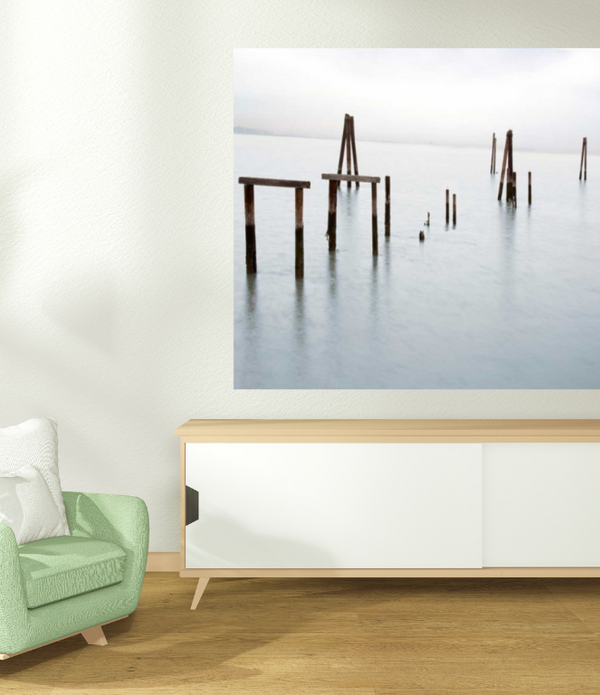 Wood Poles in the Water 4 Giclee Wrap Canvas Wall Art