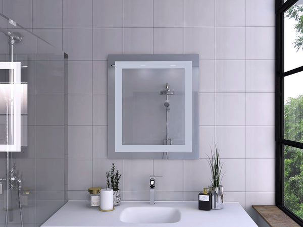 Modern White Border Rectangle Wall Mirror