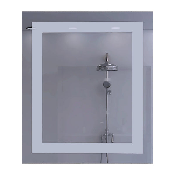 Modern White Border Rectangle Wall Mirror