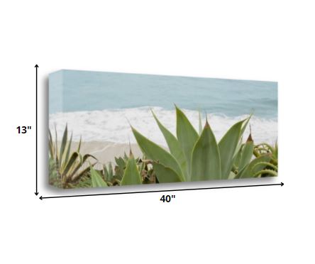 Tranquil Beach and Plants Giclee Wrap Canvas Wall Art