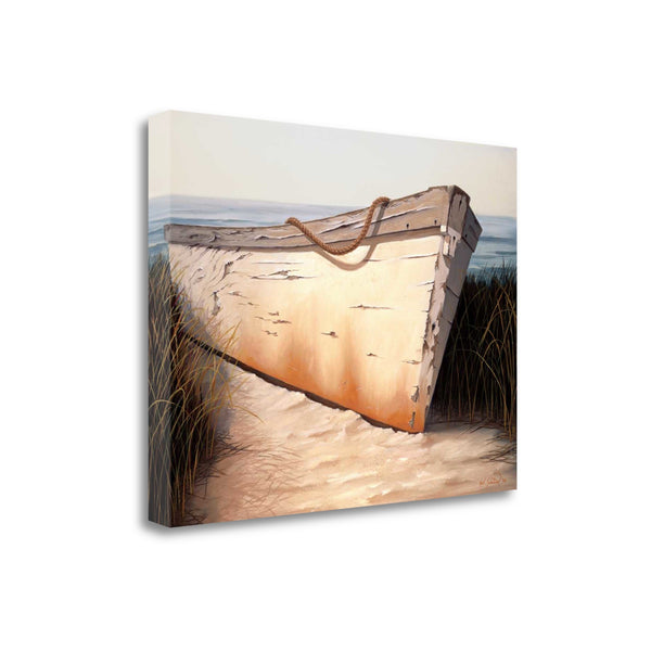 32" Old Fishing Boat On White Sands Giclee Wrap Canvas Wall Art