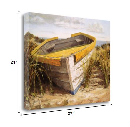 27" Old Rugged Fishing Boat Giclee Wrap Canvas Wall Art