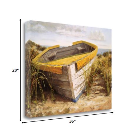 36" Old Rugged Fishing Boat Giclee Wrap Canvas Wall Art