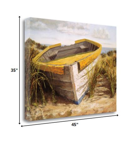 45" Old Rugged Fishing Boat Giclee Wrap Canvas Wall Art