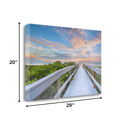 29" Picturesque Sunset Beach View Giclee Wrap Canvas Wall Art