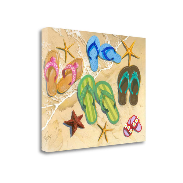 Flip Flops and Starfish 1 Giclee Wrap Canvas Wall Art