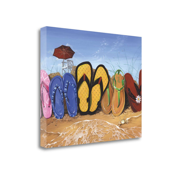 Flip Flops All Lined Up 1 Giclee Wrap Canvas Wall Art