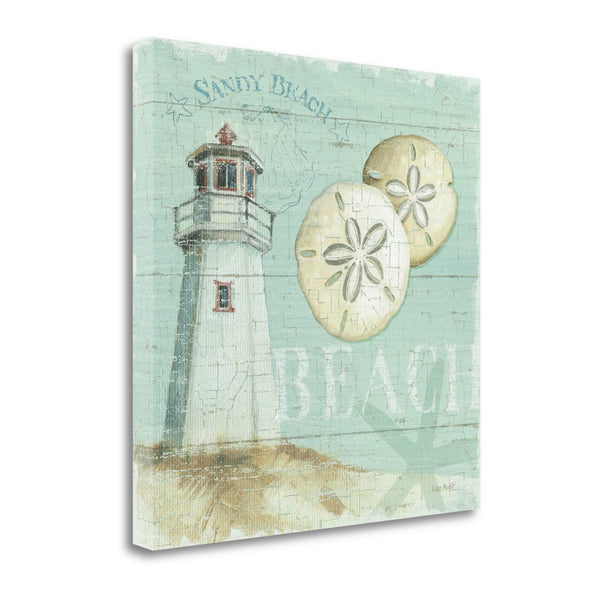 24" Sandy Beach Lighthouse Giclee Print on Gallery Wrap Canvas Wall Art