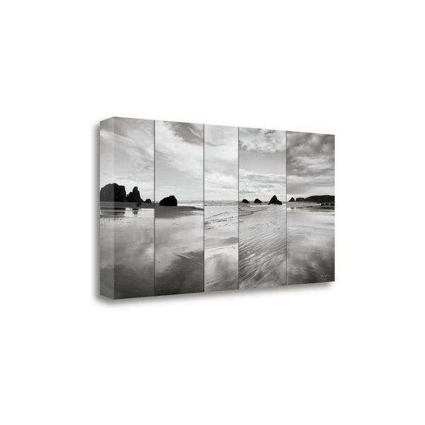 47" Modern Black and White Beach Giclee Wrap Canvas Wall Art