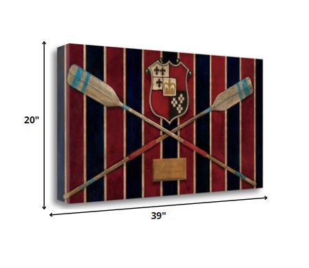 39" Rowing Team Crest Giclee Wrap Canvas Wall Art