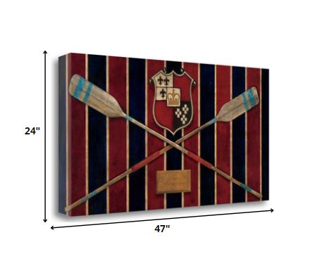 47" Rowing Team Crest Giclee Wrap Canvas Wall Art