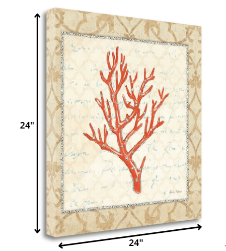 24" Fancy Underwater Coral Giclee Wrap Canvas Wall Art