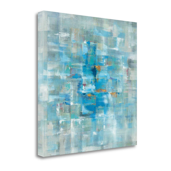 Blue Abstract Watercolor Giclee Wrap Canvas Wall Art