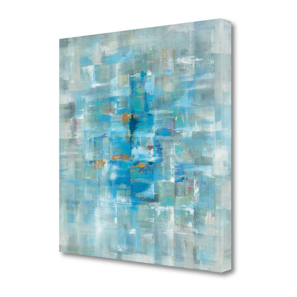 Blue Abstract Watercolor Giclee Wrap Canvas Wall Art