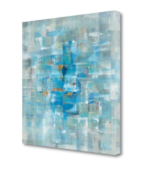 Blue Abstract Watercolor Giclee Wrap Canvas Wall Art