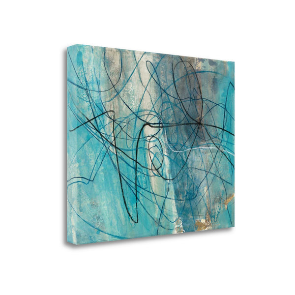 22" Bright Blue Abstract Print Giclee Canvas Wall Art