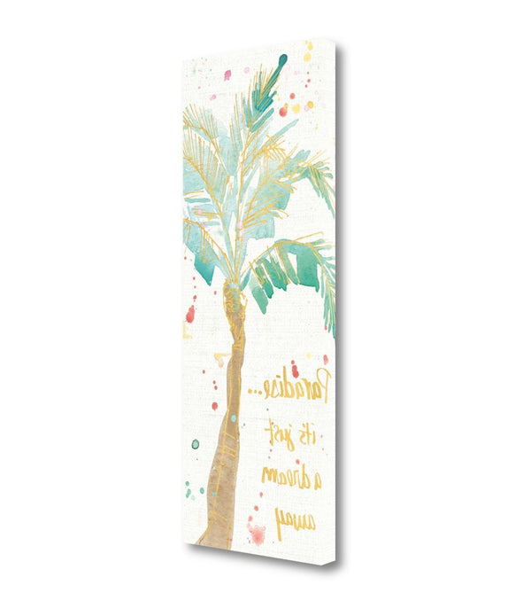 Paradise Palmtree Watercolor 1 Giclee Wrap Canvas Wall Art