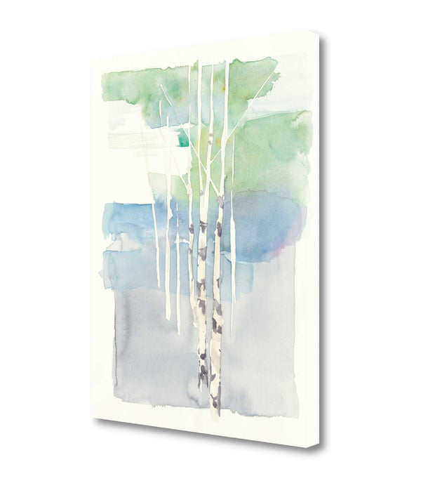 Watercolor Abstract Tree Trunks Giclee Wrap Canvas Wall Art