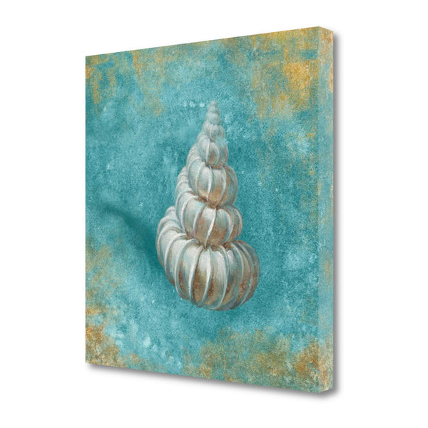 24" Majestic Seashell in the Bright Blue Sea Giclee Wrap Canvas Wall Art