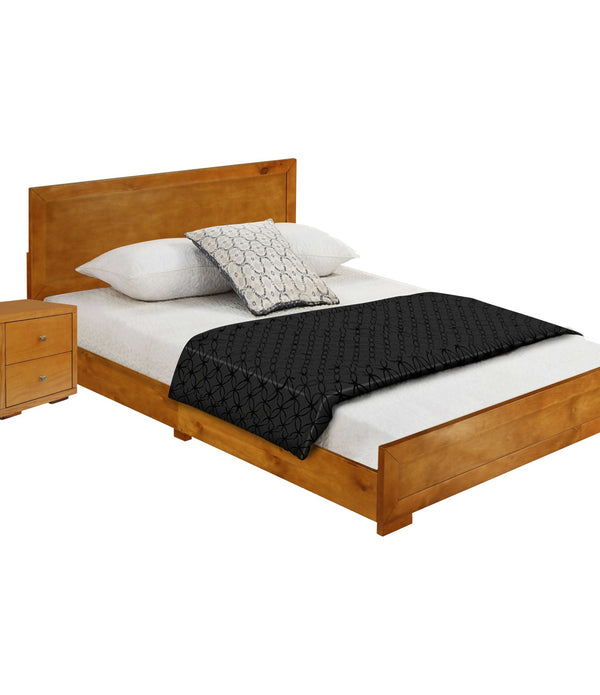 Moma Oak Wood Platform Twin Bed With Nightstand