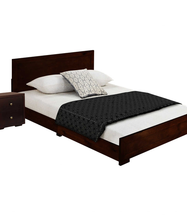 Moma Espresso Wood Platform Twin Bed With Nightstand