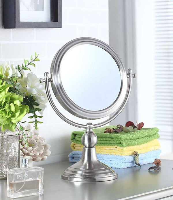 Vintage Rotating Chrome 7X Magnification Vanity Mirror